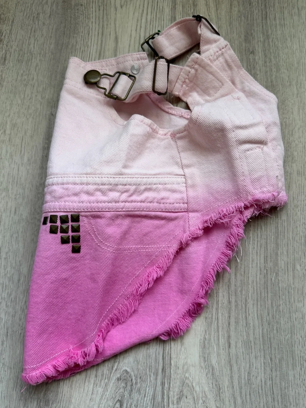 Pink Ombre - Denim Overalls for Pets/Small Dogs w/ Studded Accents on Pockets